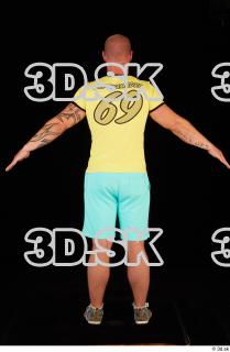 0013 Whole body yellow shirt turquoise shorts brown shoes of…